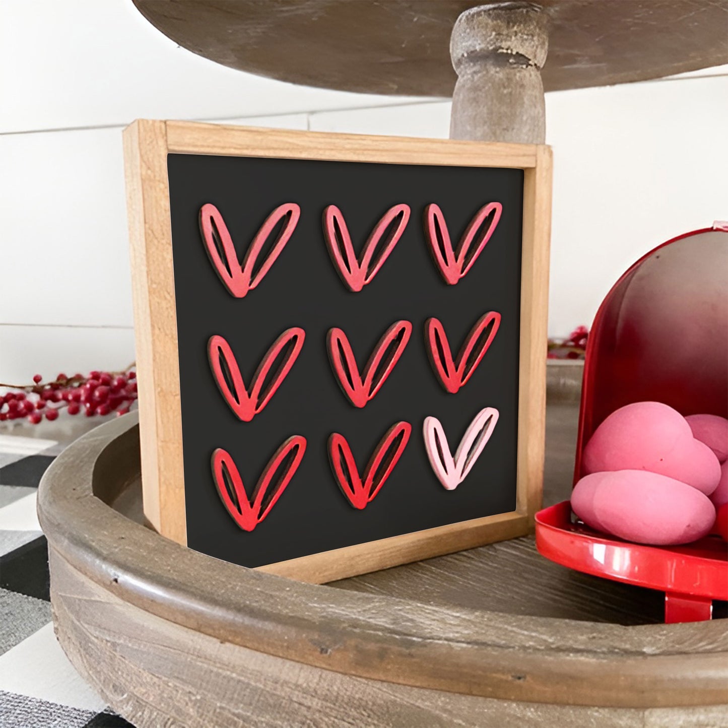 Black Valentine's Mini Signs | Tier Tray Decor