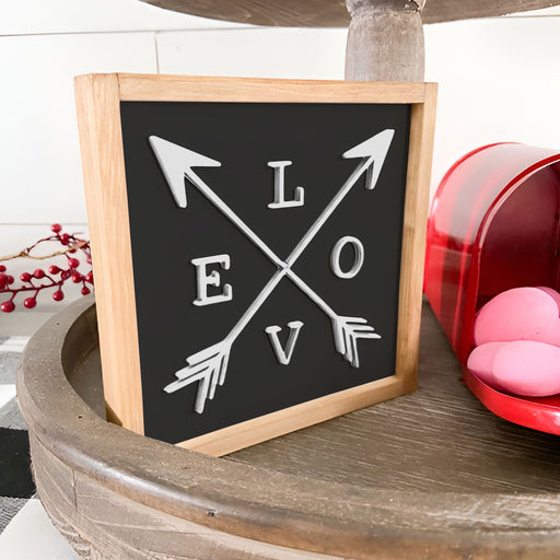 Black Valentine's Mini Signs | Tier Tray Decor