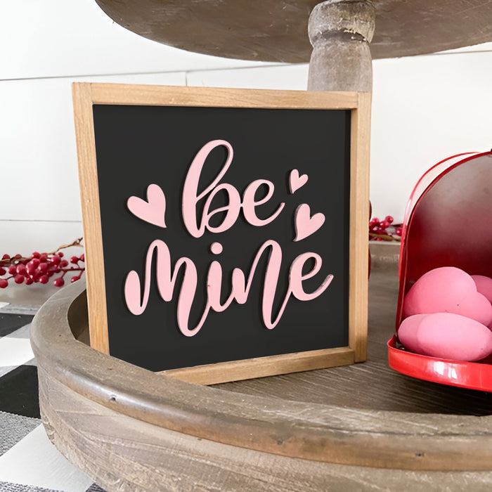 Black Valentine's Mini Signs | Tier Tray Decor