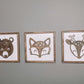 Woodland Animal Heads | 16x16 inch Wood Signs | Set of 3 Signs