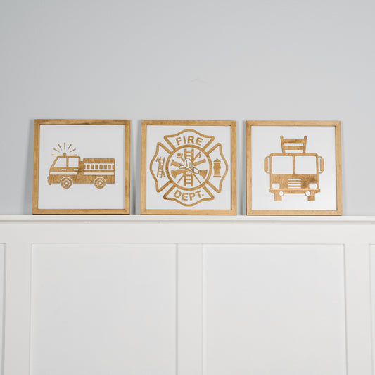 Fire Truck Sign | Wood Sign | Fire Truck Room Decor