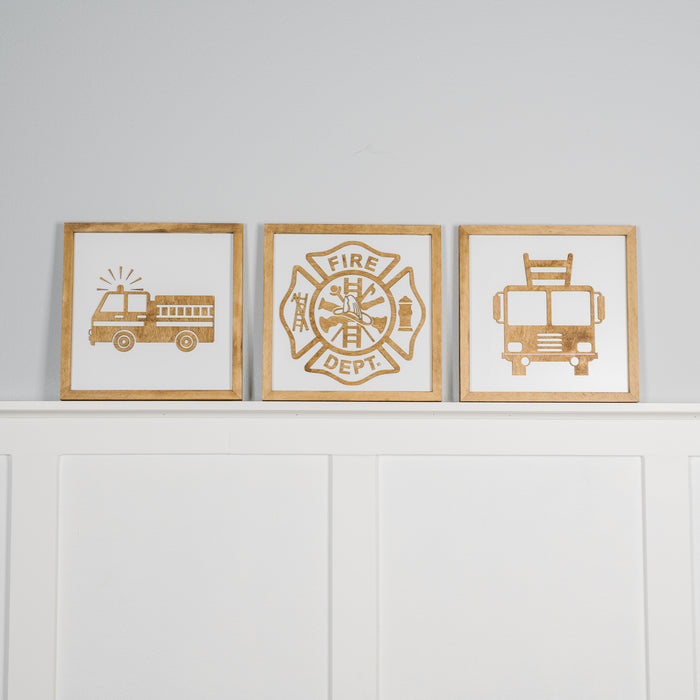 Fire Truck Sign | Wood Sign | Fire Truck Room Decor