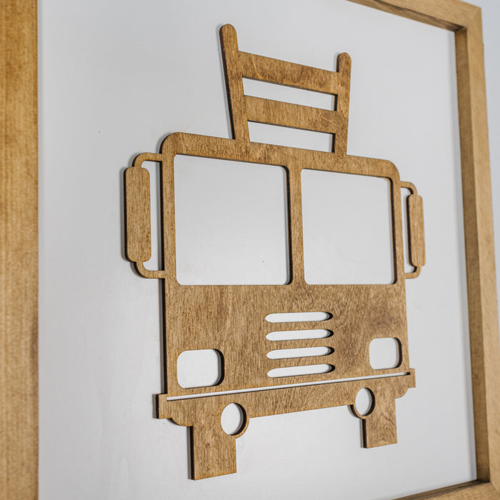 Fire Truck Sign | Wood Sign | Fire Truck Room Decor