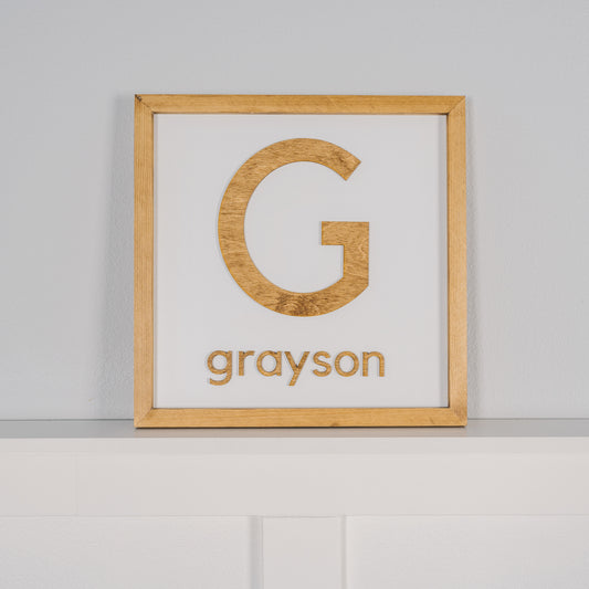 14x14 inch Personalized Name Sign