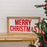 Merry Christmas with Tree Sign – 11x21 Inches – Red, White & Green Wood Sign – Holiday Decor