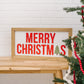 Merry Christmas with Tree | 11x21 inch Red White and Green Wood Sign