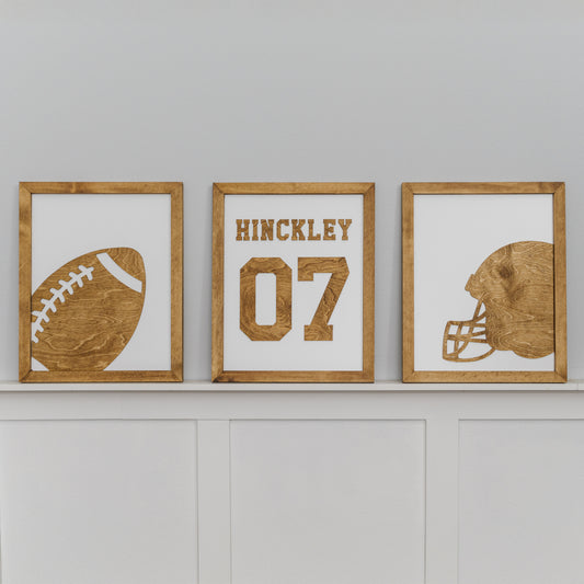 Set of 3 17x21 inch Football Signs