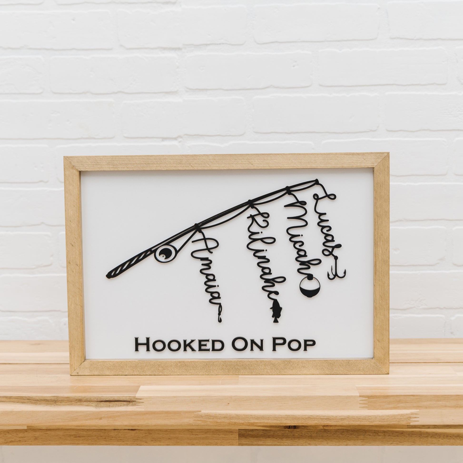 engraved fishing pole Personalized Fishing Sign | 11x16 inch Wood Sign