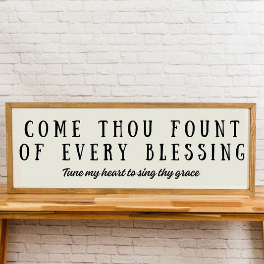 Come Thou Fount | 13x35 inch Wood Sign