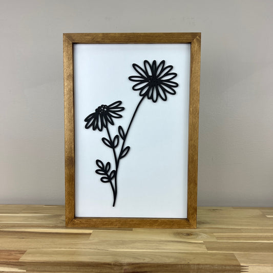Floral DAISY Wood Signs | 11x16 inch Sign | Neutral Signs