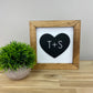 Initial Sign with Heart | 8x8 inch Wood Sign