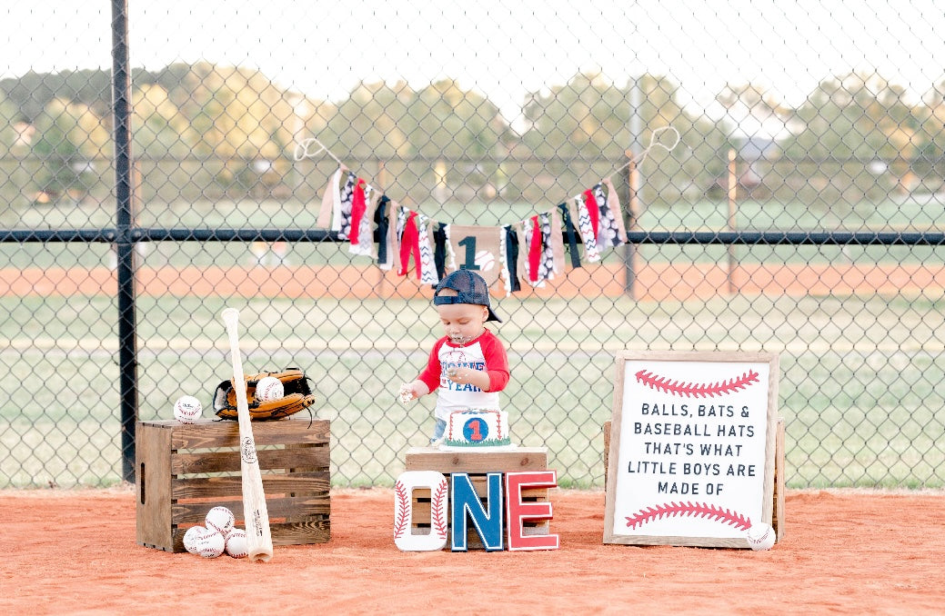 Little Boys are Made of | 17x21 inch Wood Sign |  Baseball Sign