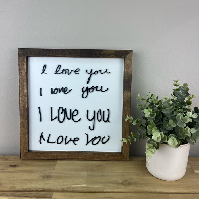 11x11 inch I Love You Sign