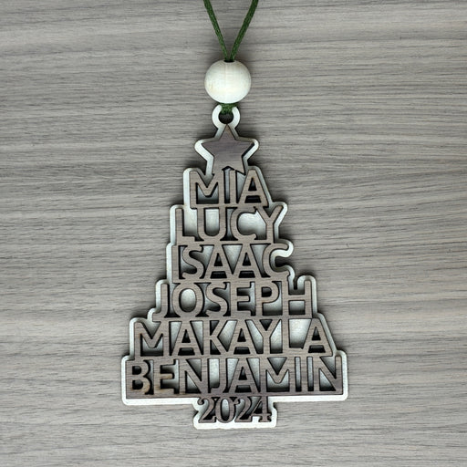 Custom Christmas Tree Family Names Ornament