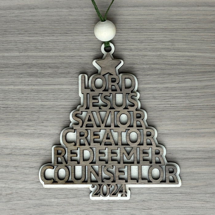 Custom Christmas Tree Family Names Ornament