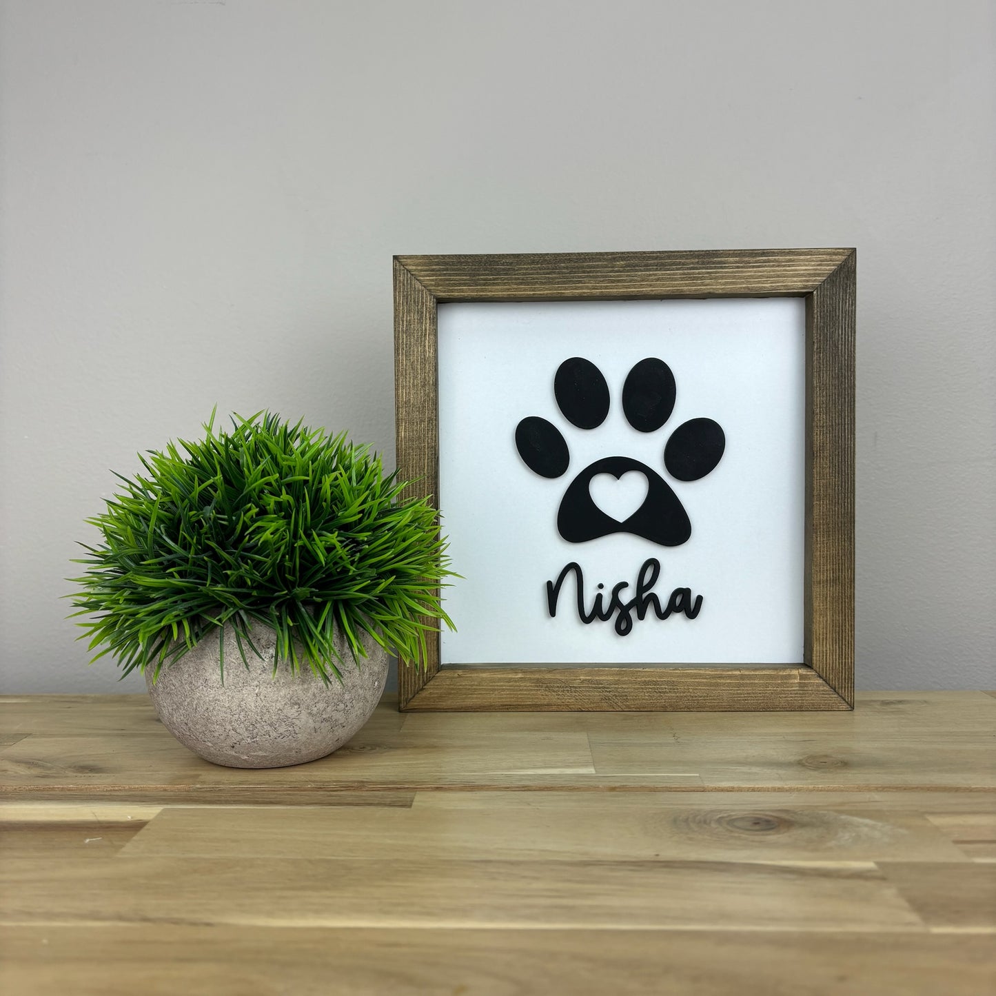 CUSTOM Paw Print Sign | Pet Loss Gift | 8x8 inch Wood Sign