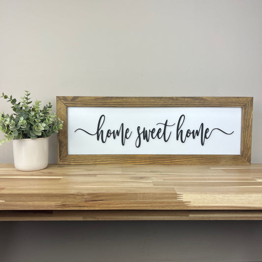 Home Sweet Home | 8x23 inch Wood Framed Sign
