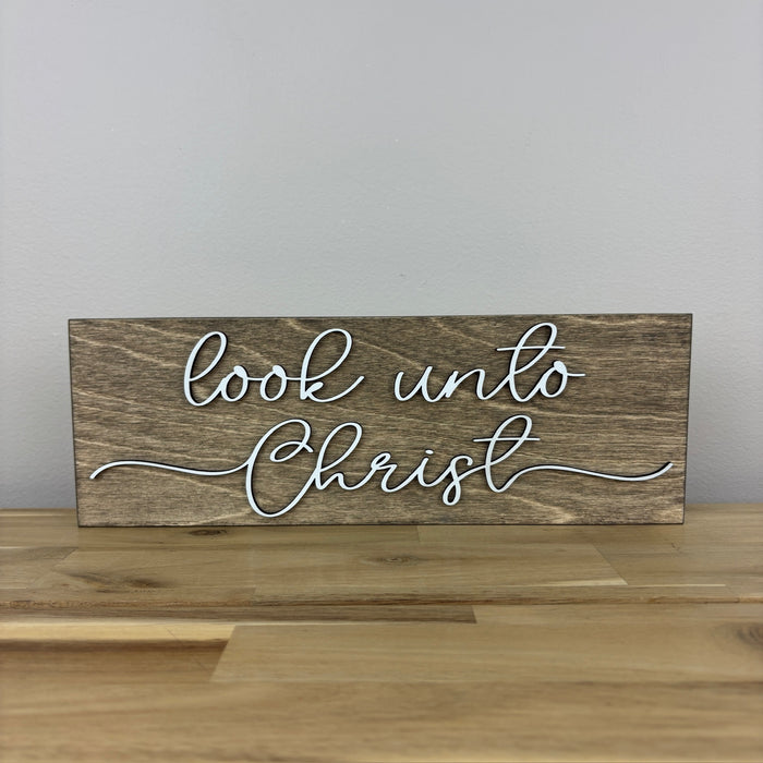 Scripty Line For Sign Look Unto Christ Sign | Script Font in 2 Lines — The Handmade Sign Co.