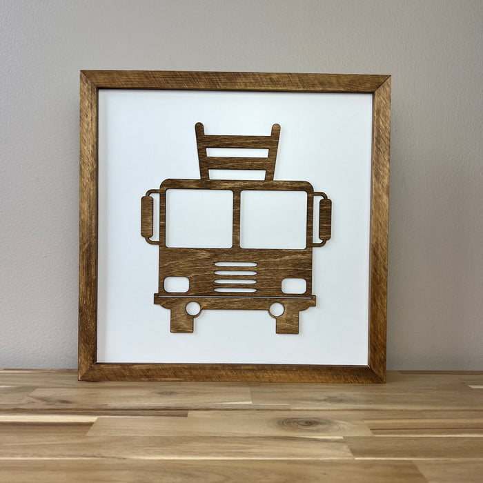 Fire Truck Sign | Wood Sign | Fire Truck Room Decor