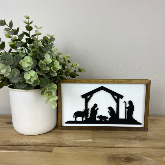 Nativity | 4x7 inch Mini Wood Sign