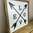 Love with Arrows Sign | 14x14 inch Wood Framed Sign | Valentine Sign