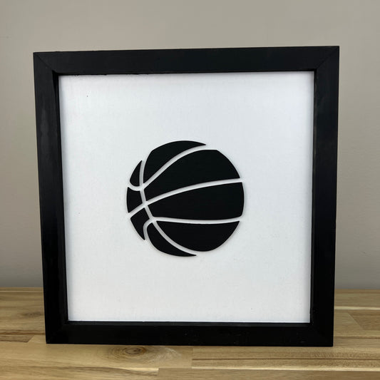 Write-on 11x11 inch Basketball Coach Sign in BLACK
