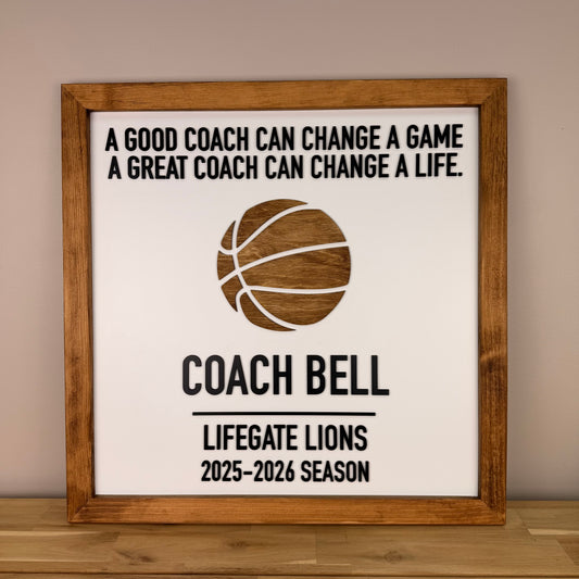 Basketball Custom Coach Sign