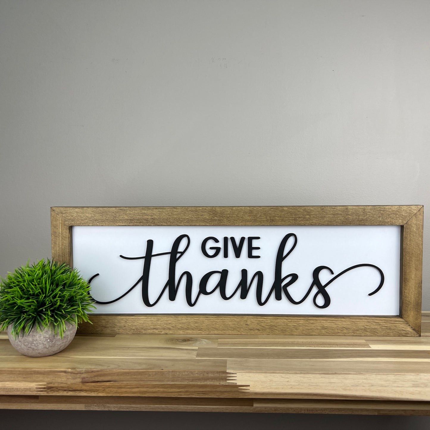 Give Thanks | 8x23 inch Wood Framed Sign