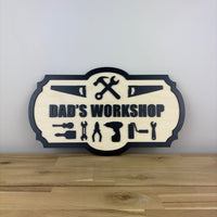 Dad's Workshop Sign | Laser-cut Wood Sign