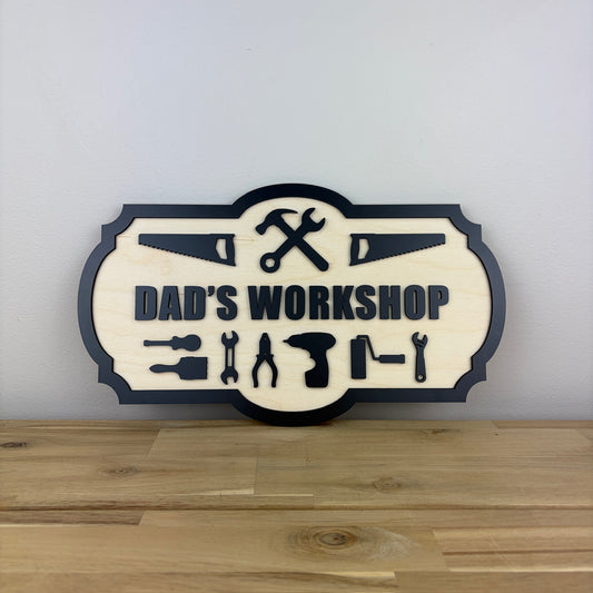 Dad's Workshop Sign | Laser-cut Wood Sign