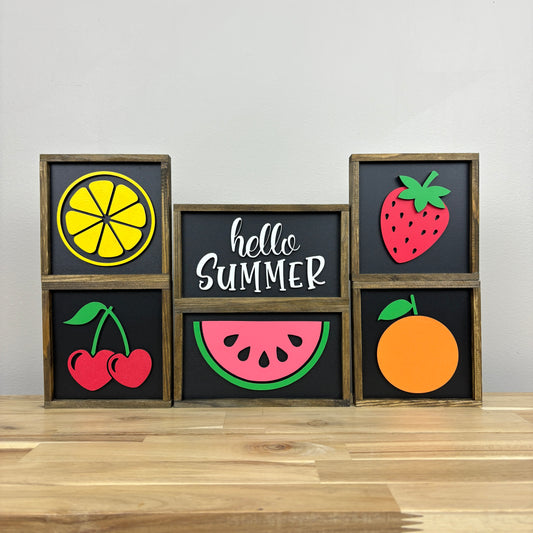 Hello Summer/Fruit Signs | Wood Mini Signs