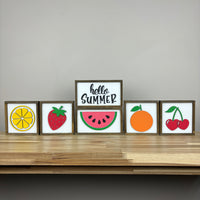 Hello Summer/Fruit Signs | Wood Mini Signs