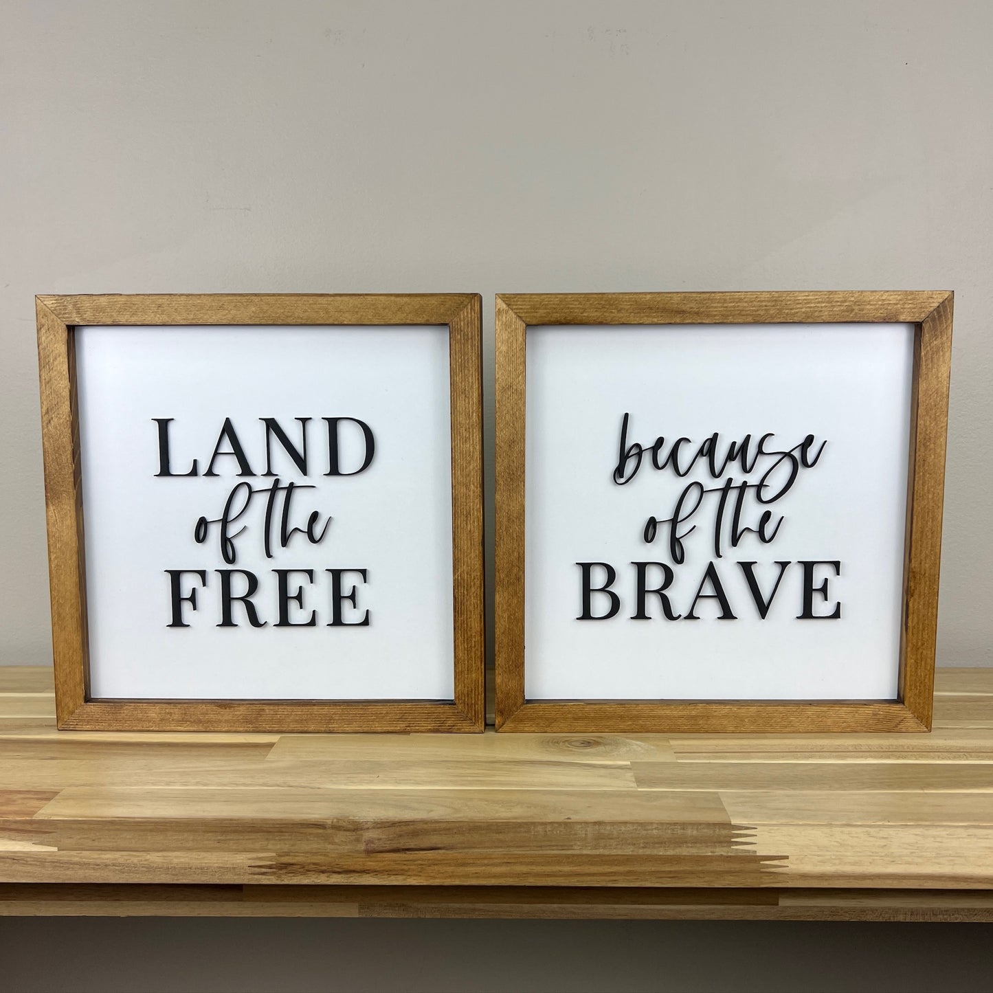 Land of the Free - Because of the Brave BUNDLE | 11x11 inch Set of 2