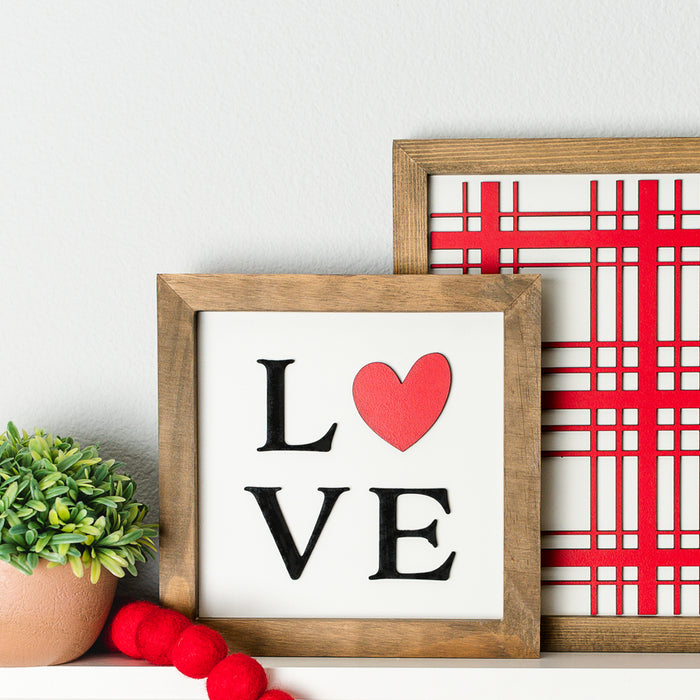 Plaid Love Bundle | Bundle of 2 Valentine Signs