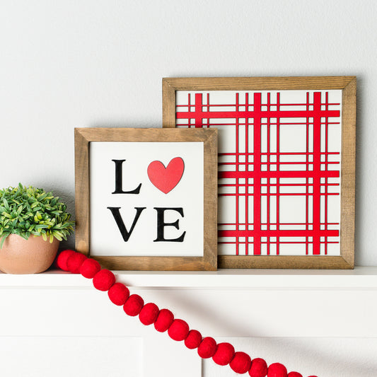 Plaid Love Bundle | Bundle of 2 Valentine Signs