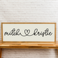 Couple Sign with Heart | 13x35 inch Wood Sign