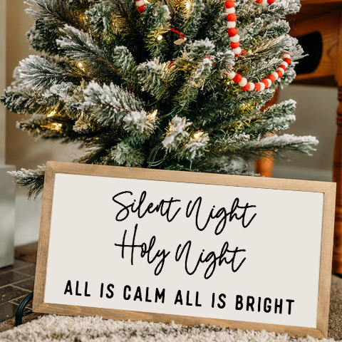 Silent Night Holy Night I 11x21 I Wood Sign