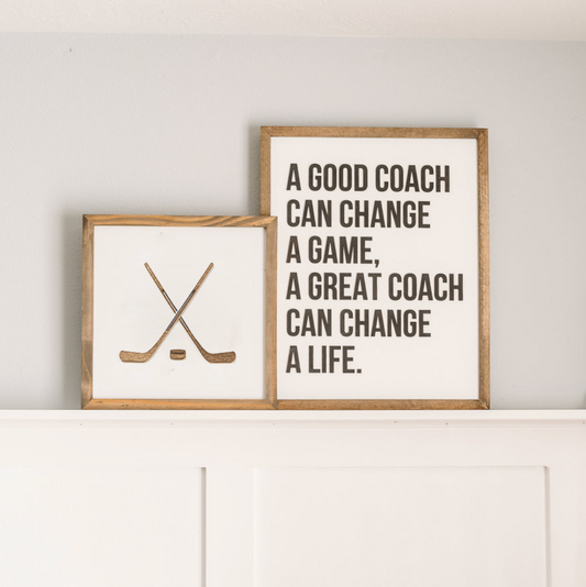 BUNDLE Write-On HOCKEY Coach Appreciation Gift | 16x16 inch sign + 17x21 inch sign + 2 Sharpies