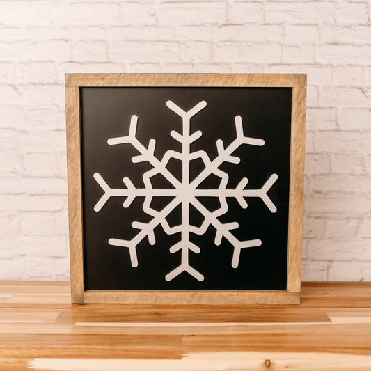 Big Snowflake Sign | 16x16 inch Wood Sign | Winter Sign