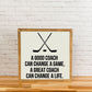 Write-On Coach Quote Sign with Sport Image| 21x21 Wood Sign | Coach Gift