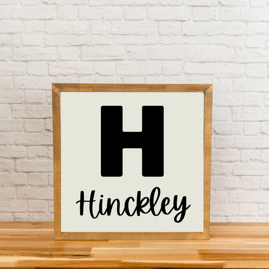 14x14 inch Custom Family Name Framed Sign