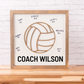 CUSTOM Write-On VOLLEYBALL Coach Appreciation Gift with Black Lettering | 16x16 inch Sign