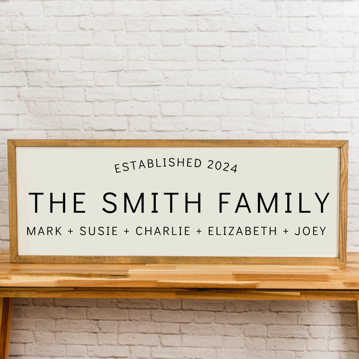 Family Name Sign | 13x35 inch Wood Sign