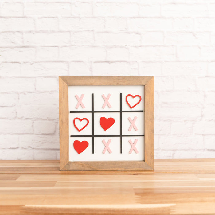 Tic Tac Toe | 11x11 inch Wood Sign | Valentine Sign