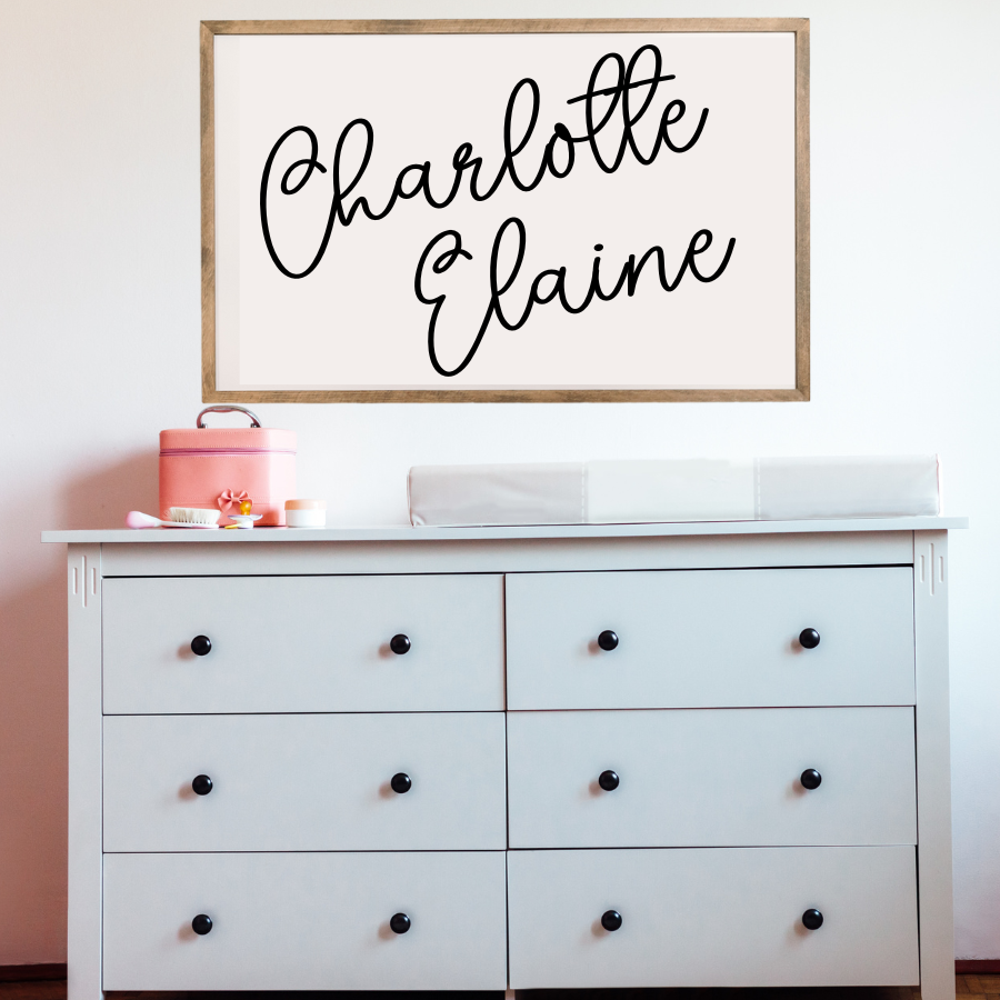 Framed Name Sign | 35x24 inch Wood Sign