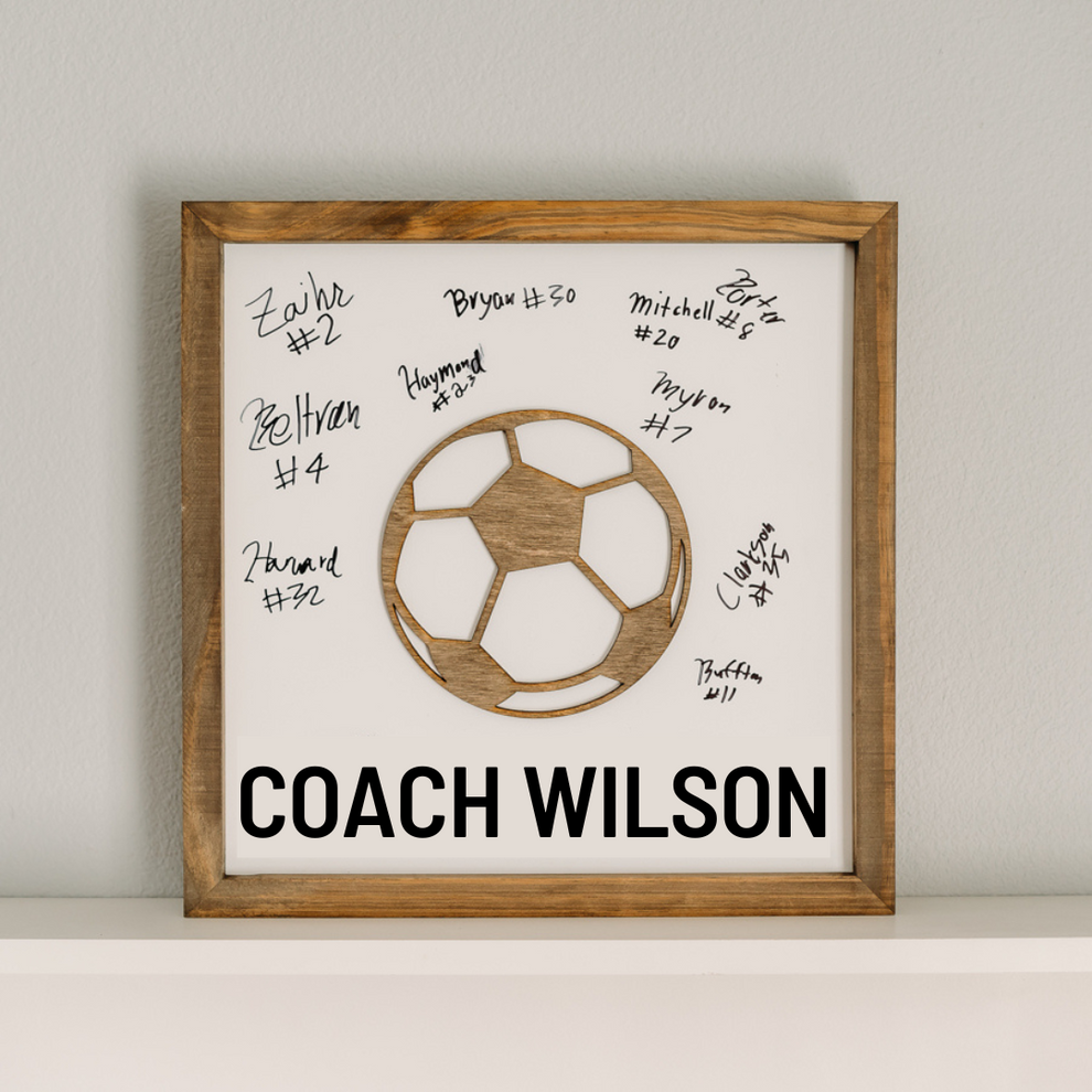 CUSTOM Write-On SOCCER Coach Appreciation Gift with Black Lettering ...