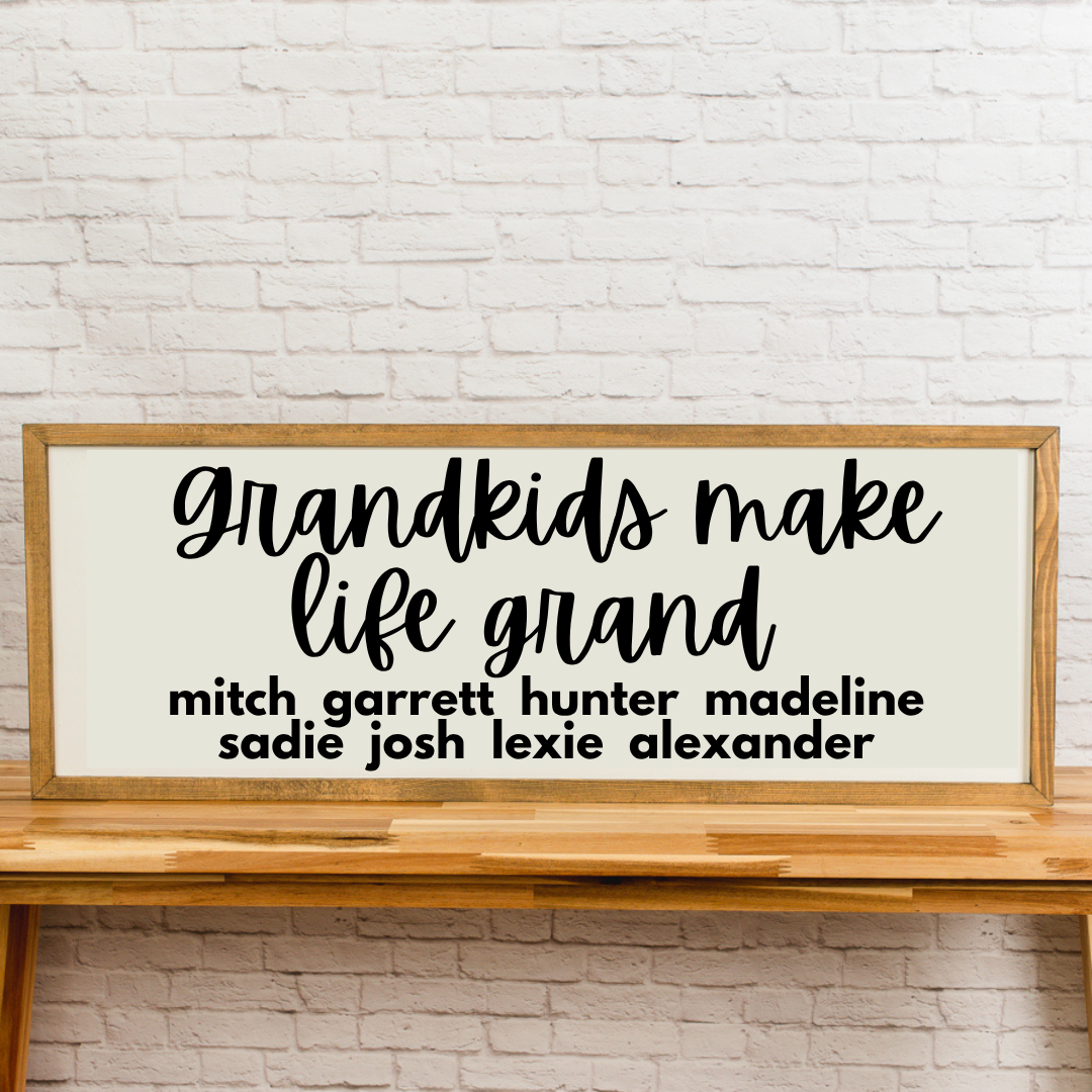 Grandkid Sign | 13x35 inch Wood Sign | Personalized Grandma Sign