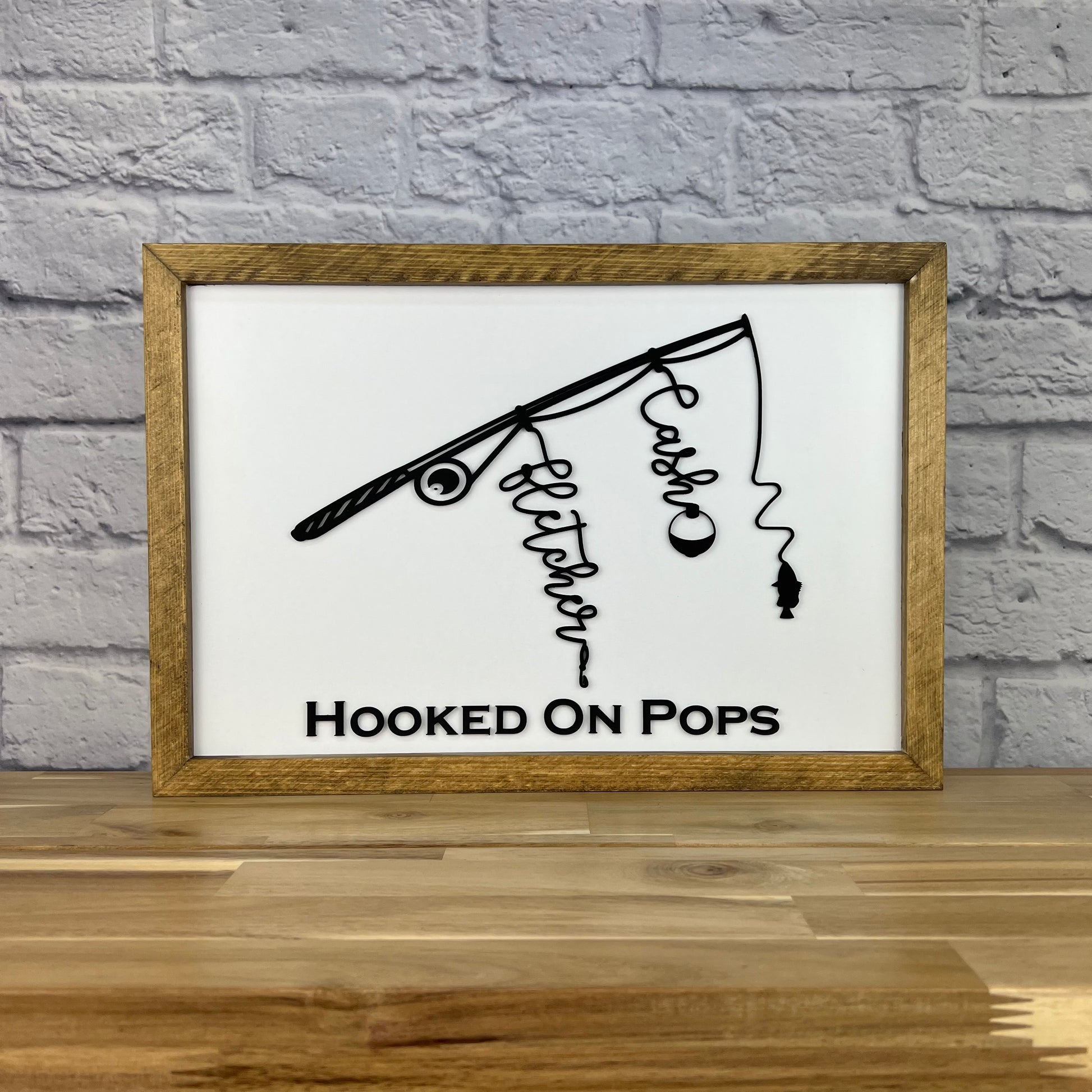 dad tball fishing pole Personalized Fishing Sign | 11x16 inch Wood Sign