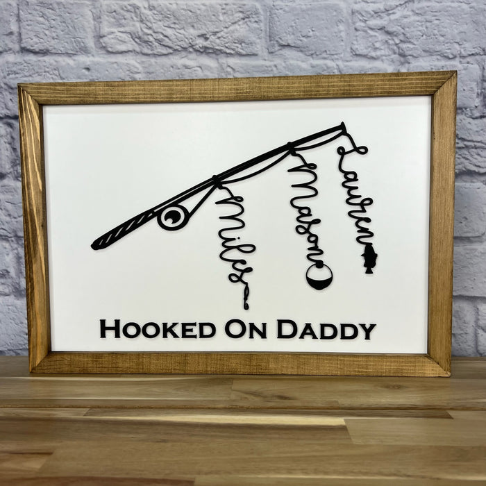 Personalized Fishing Sign | 11x16 inch Wood Sign | Custom Gift for Dad or Grandpa