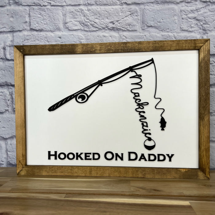 Personalized Fishing Sign | 11x16 inch Wood Sign | Custom Gift for Dad or Grandpa